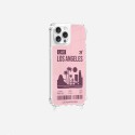 Coque iPhone 12 PRO MAX avec anneau glossy transparente Los Angeles Design La Coque Francaise.