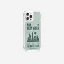 Coque iPhone 12 PRO MAX avec anneau glossy transparente New York Design La Coque Francaise.