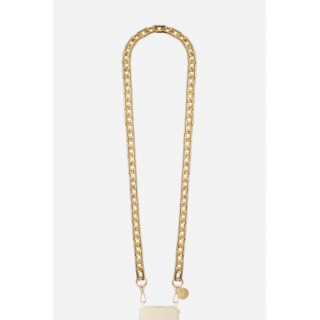 Cha&icirc;ne bijoux Emmy avec mousquetons dor&eacute;s de 120 cm coloris dor&eacute;e