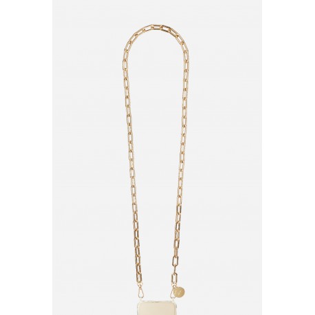 Cha&icirc;ne bijoux Mia avec mousquetons dor&eacute;s de 120 cm en r&eacute;sine ultra r&eacute;sistante Dor&eacute;