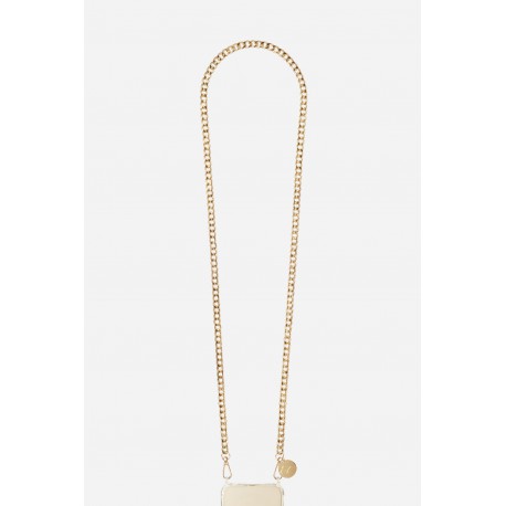 Cha&icirc;ne bijoux Sona avec mousquetons dor&eacute;s de 120 cm en m&eacute;tal Dor&eacute;