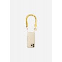 Bijoux de téléphone Romy avec mousquetons dorés 40 cm cordon tressé jaune avec chaîne en metal