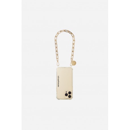 Bijoux de t&eacute;l&eacute;phones Billy avec mousquetons dor&eacute;s 40 cm cha&icirc;ne en metal dor&eacute;e