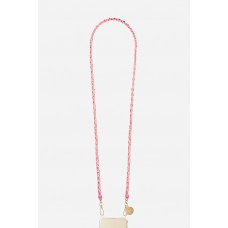 Cha&icirc;ne bijoux Lou avec mousquetons dor&eacute;s de 120 cm en r&eacute;sine ultra r&eacute;sistante Rose Dor&eacute;