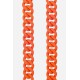 Chaîne bijoux Alice avec mousquetons dorés de 120 cm en résine Orange