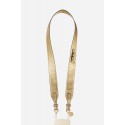 Lanière sangle réglable Ida 120 cm cuir vegan croco doré avec mousquetons dorés