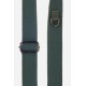 Lanière sangle réglable Noé 140 cm en tissu vert avec mousquetons noirs 