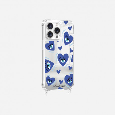 Coque iPhone 13 Pro avec anneau miroir Yeux d'amour bleu Design La Coque Francaise.