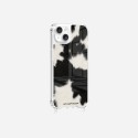 Coque iPhone 14 Plus avec anneau glossy transparente Vache noire Design La Coque Francaise.