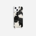 Coque iPhone 14 avec anneau glossy transparente Vache noire Design La Coque Francaise.