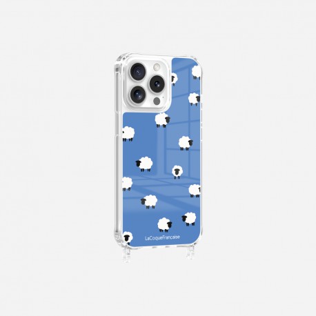 Coque iPhone 13 Pro avec anneau glossy transparente Moutons Design La Coque Francaise.