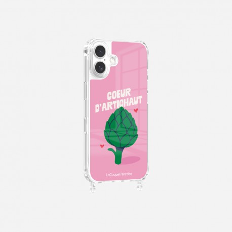 Coque iPhone 16 transparente Coeur d'artichaut Design La Coque Francaise.