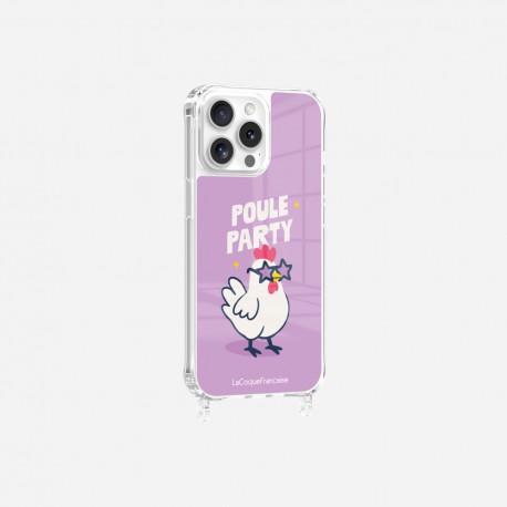 Coque iPhone 15 Pro Max transparente Poule party Design La Coque Francaise.