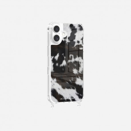 Coque iPhone 16 transparente Vache bicolore Design La Coque Francaise.