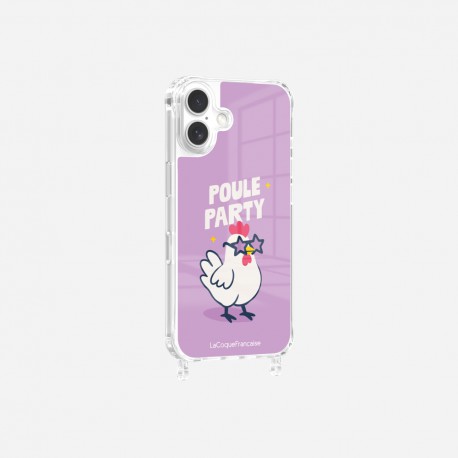Coque iPhone 16 transparente Poule party Design La Coque Francaise.