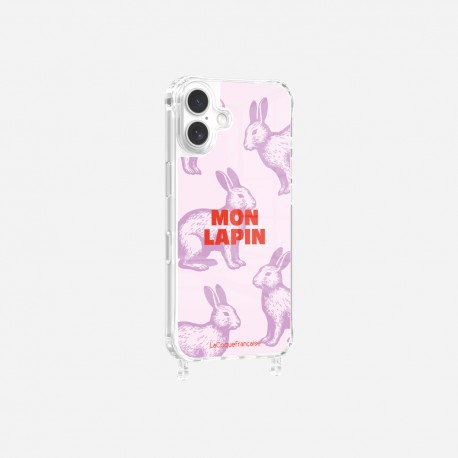 Coque iPhone 16 transparente Mon lapin Design La Coque Francaise.