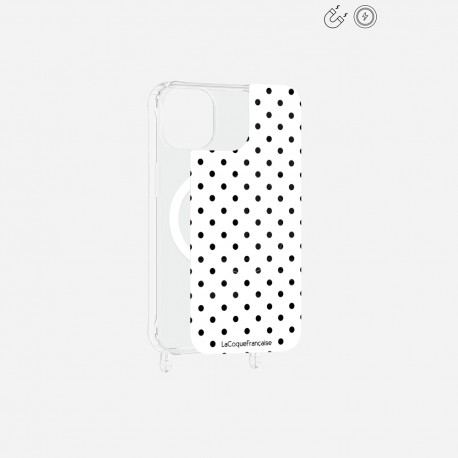 Plaque magnetique iPhone 13
 Pois noir La Coque Francaise.