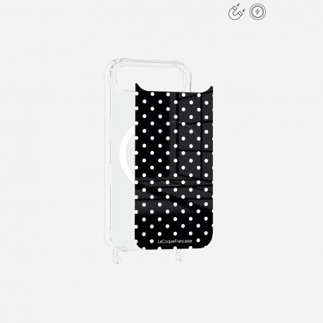 Plaque magnetique iPhone 17 Air Pois blanc La Coque Francaise.