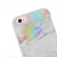 Coque silicone intégrale effet marbre pour iPhone 6/6S - Blanche effet miroir
