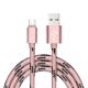 Câble USB Micro USB nylon Rose gold 2m pour pour Samsung & Wiko