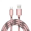 Câble USB Micro USB nylon Rose gold 2m compatible avec Samsung & Wiko