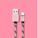 Câble USB Micro USB nylon Rose gold 2m pour pour Samsung & Wiko