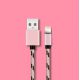 Câble USB Lightning nylon Or Rose 2m pour iPhone 5/5C/5S/SE/6/6S/6+/6S+/7/7+ & iPad 4/Mini/Air