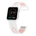 Bracelet perforé en silicone compatible avec Apple Watch 38mm - Blanc et rose