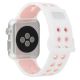 Bracelet perforé en silicone pour Apple Watch 38mm - Blanc et rose