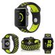 Bracelet perforé en silicone pour Apple Watch 42mm - Noir et vert