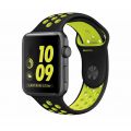 Bracelet perforé en silicone compatible avec Apple Watch 42mm - Noir et vert