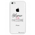 Coque iPhone 5C rigide transparente Maman et Parisienne Dessin La Coque Francaise