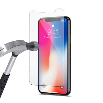 Vitre protectrice avant en verre trempé pour iPhone X