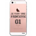 Coque iPhone 5/5S/SE silicone transparente Princesse 01 ultra resistant Protection housse Motif Ecriture Tendance Evetane