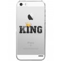 Coque iPhone 5/5S/SE rigide transparente King Dessin Evetane