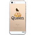 Coque iPhone 5/5S/SE rigide transparente Queen Dessin Evetane