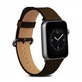 Bracelet aspect cuir marron réglable compatible avec Apple Watch 42 mm + Visse d'installation