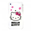 Coque rigide Hello Kitty Pastel blanche étoiles roses pour iPhone 3G / 3GS