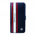 Etui à rabat BMW Motosport en cuir bleu pour iPhone 4/4S