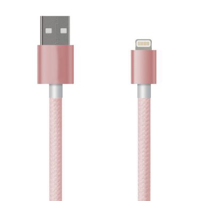 Câble USB Lightning ultra-résistant nylon  - Rose