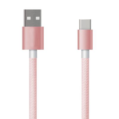 Câble USB type-C ultra-résisitant nylon - Rose