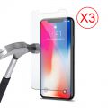 Lot de 3 vitres transparente iPhone X iPhone XS transparente en verre trempé transparente