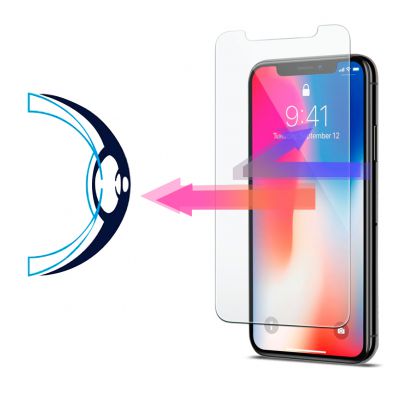 Vitre protectrice avant en verre trempé anti lumière bleue pour iPhone X