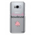Coque Samsung Galaxy S8 silicone transparente Mademoiselle boudeuse ultra resistant Protection housse Motif Ecriture Tendance Evetane