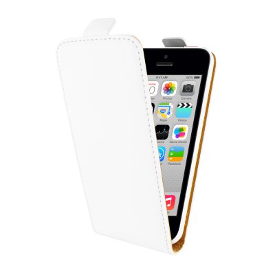 SWISS CHARGER Etui PU blanc pour iPhone 5C