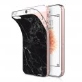 Coque iPhone 5/5S/SE silicone transparente Marbre noir ultra resistant Protection housse Motif Ecriture Tendance Evetane