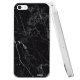 Coque souple transparent Marbre noir iPhone 5/5S/SE
