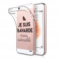 Coque iPhone 5/5S/SE silicone transparente Bavarde Mais Adorable ultra resistant Protection housse Motif Ecriture Tendance Evetane
