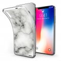 Coque iPhone X/Xs silicone transparente Marbre blanc ultra resistant Protection housse Motif Ecriture Tendance Evetane