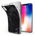 Coque iPhone X/Xs silicone transparente Marbre noir ultra resistant Protection housse Motif Ecriture Tendance Evetane